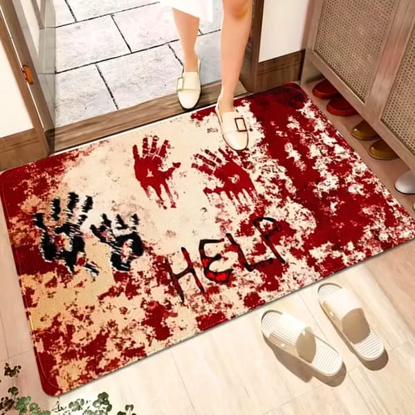 Dekorativ Halloween Dørmåtte Horror HELP 40x60cm