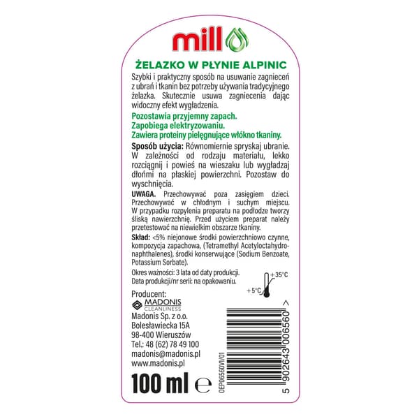 MILL Alpinic flytande järnspray 100ml