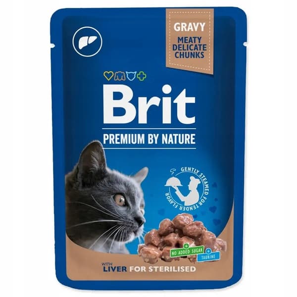 Brit kattpåsar LEVER FÖR Steriliserad 48x100g