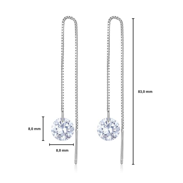 Silverörhängen med transparenta 925 silverkristaller