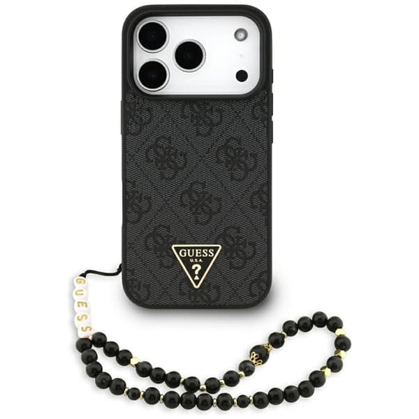 Guess 4G-rem med trekantet logo og MagSafe-cover til iPhone 17 Pro (sort)