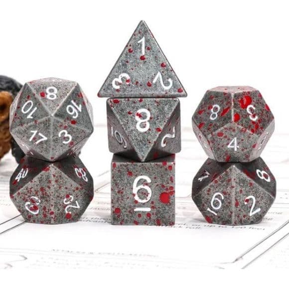 Vampire Lair RPG -noppaa, 7 metallinopan setti