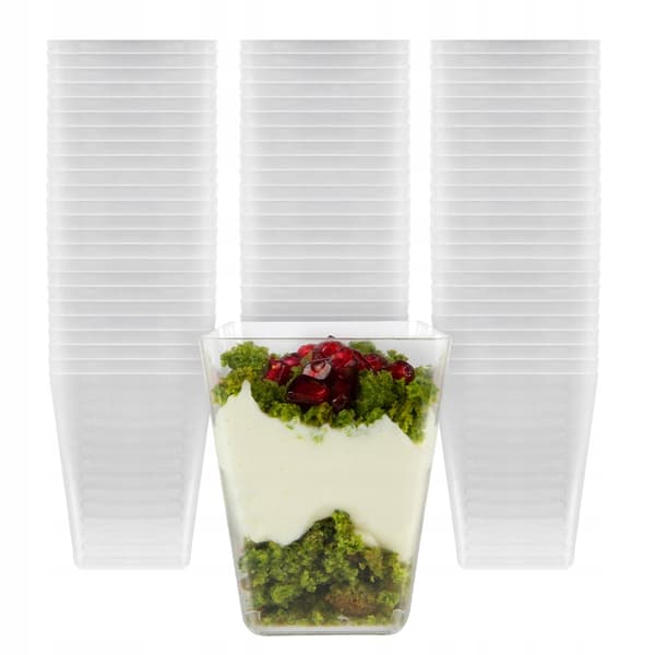 KOPPAR OCH BEHÅLLARE FÖR EFTERRÄTTER 150 ml 24 st. KVADRATIG kopp för snacks