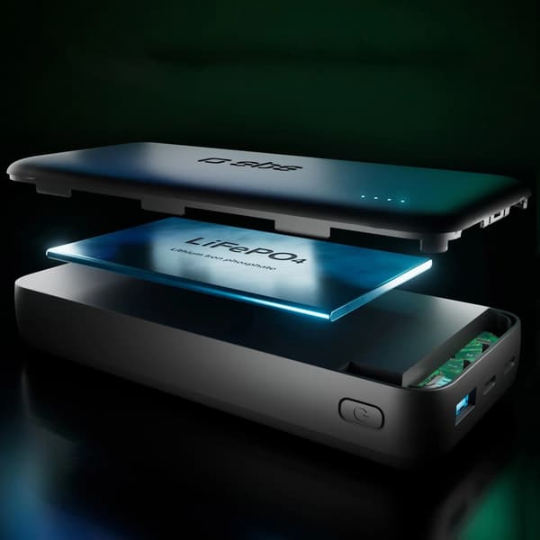 SBS Infinity Powerbank 20000mAh 10W LiFePo USB-A USB-C - Sort