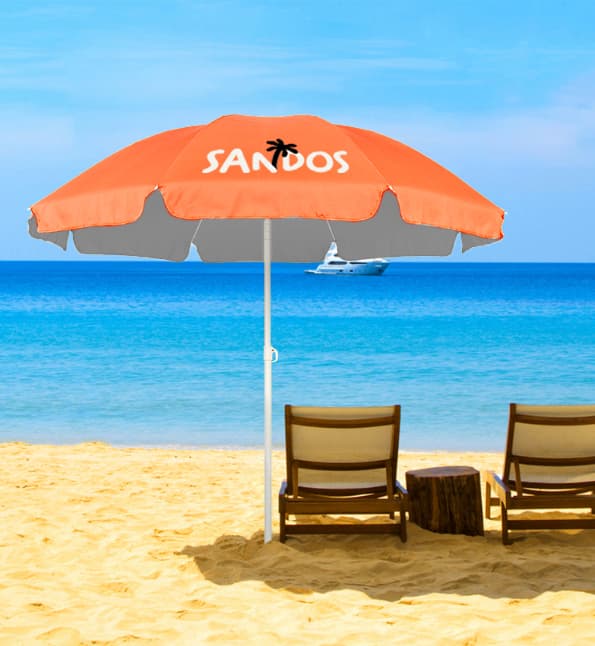 Koral strandparasol med UV-beskyttelse
