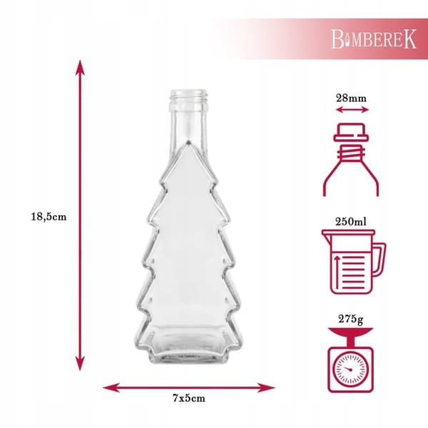 10x JULFLASKOR JULGRAN 250 ml FÖR LIKÖR PRESENT VIN 250 ml
