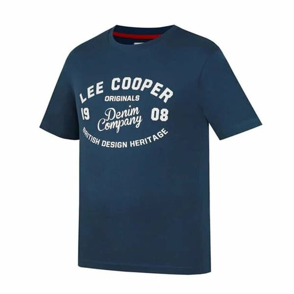 Lee Cooper herrblå C-logotyp-t-shirt, storlek XL