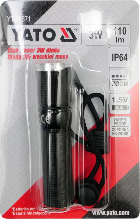Metallinen taskulamppu Cree LEDillä 100*25mm - YT-08571