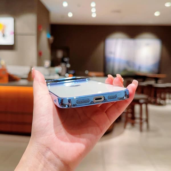APPLE IPHONE 14 PRO MAX SILIKONSKAL BLÅ RAM + KAMERASKYDD