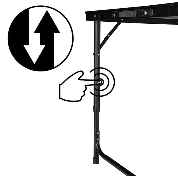 TRAMP campingsæt, foldbart, 120x60 cm, sort træ, sort