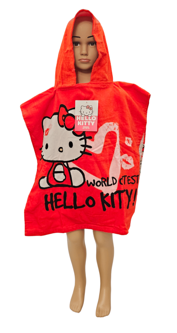 HELLO KITTY BØRNES HÅNDKLÆDE MED HÆTTE PONCHO BADEBÆG