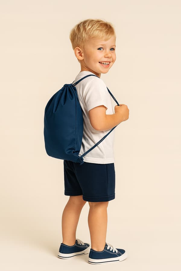 Rygsæk Pose til skole børnehave til tur til sko til tøj marineblå