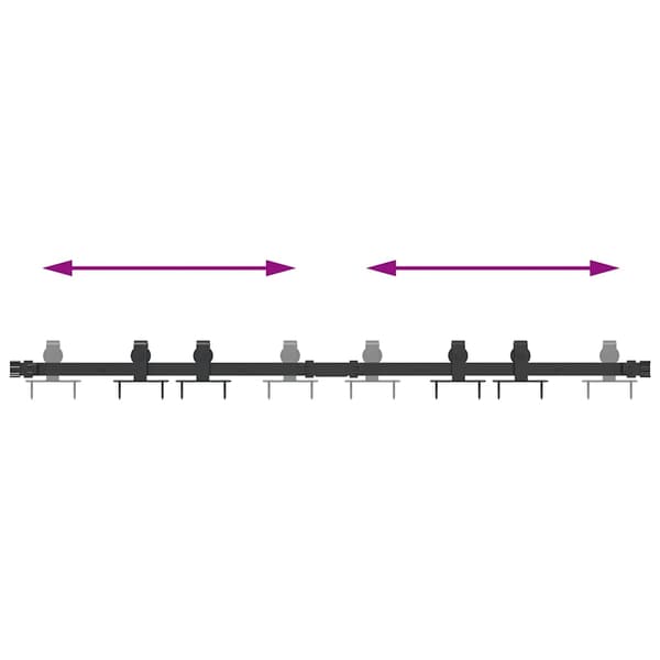 vidaXL Skjutdörrssystem för möbler, 122 cm, kolstål