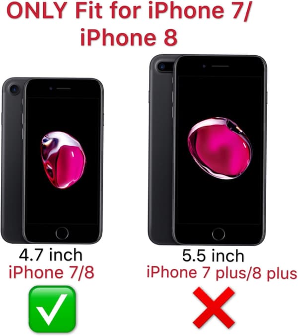 GYLDET ETUI TIL IPHONE 7/8 4,7' 2xHÆRDET GLAS