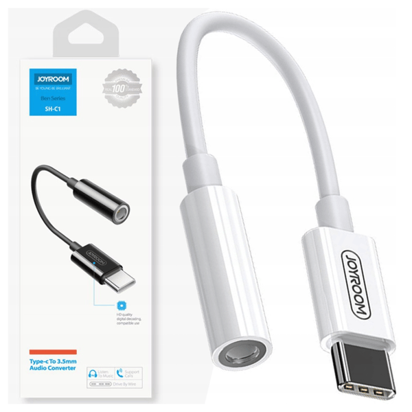 Joyroom SH-C1 digital lydadapter til USB-C 3,5 mm (hvid)