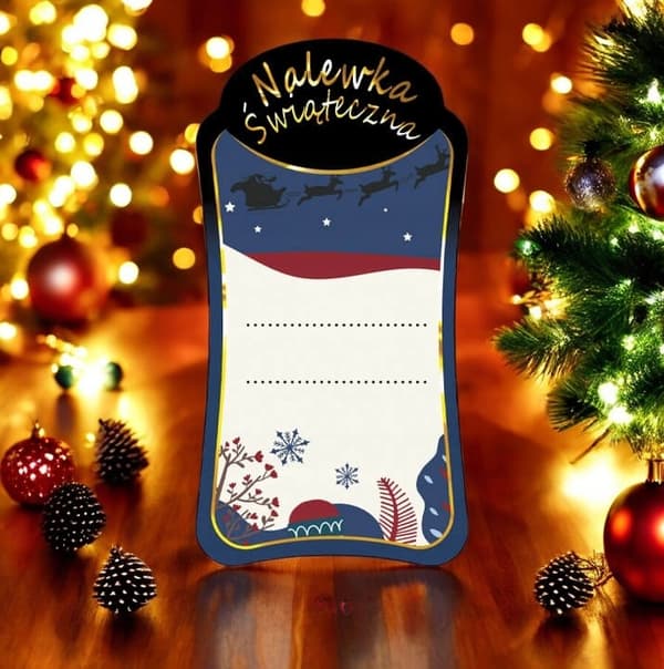 10x PREMIUM JULETIKETTER för likörflaskor JULKLAPP