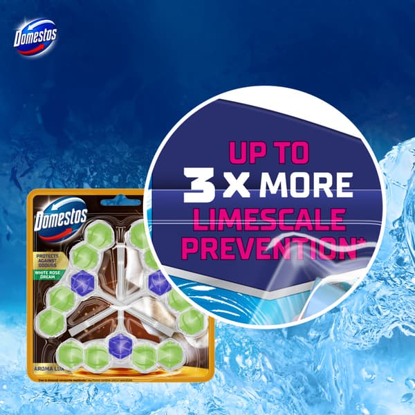 Domestos blok aromawhite rose 3x50g