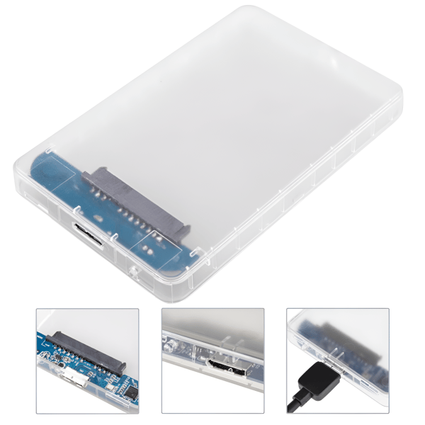 Hårddiskhölje 2,5 tum USB 3.0 SSD HDD SATA Diskfack Adapter 7 x 9,5