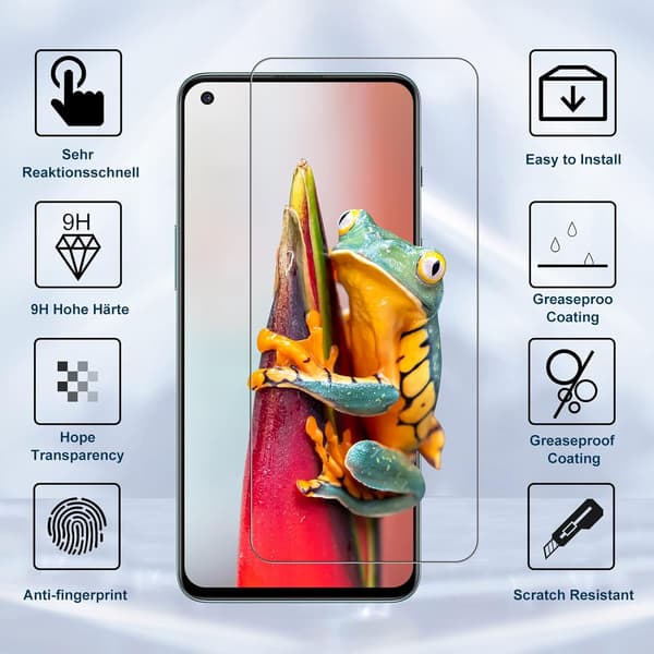 3x 9H HÄRDAT GLAS FÖR ONEPLUS NORD 2 SOLIDRESISTENT SKYDDSSKYDD