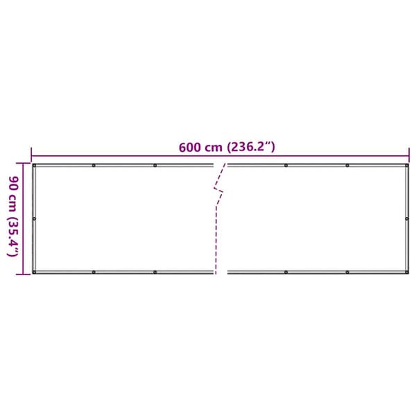 vidaXL balkonmarkise, antracit, 600x90 cm, PVC