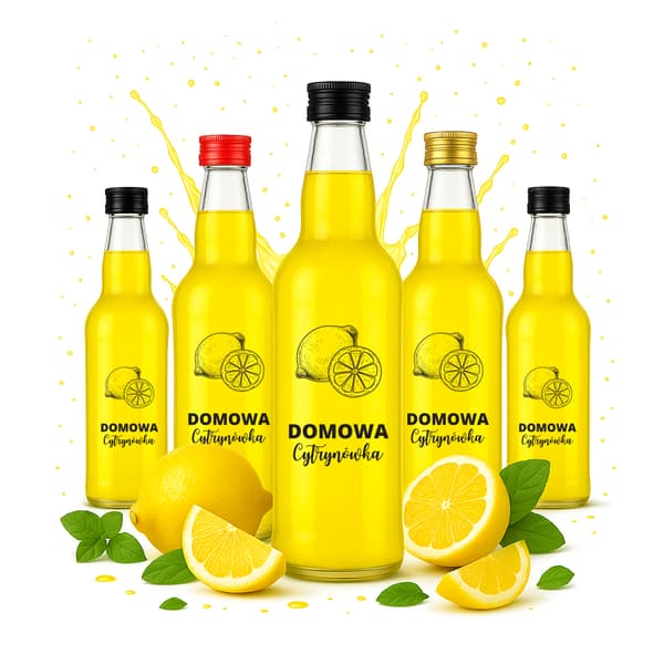 10x MONOPOL-flaska 500ml med CITRONMÖNSTER glasflaskor för vodka