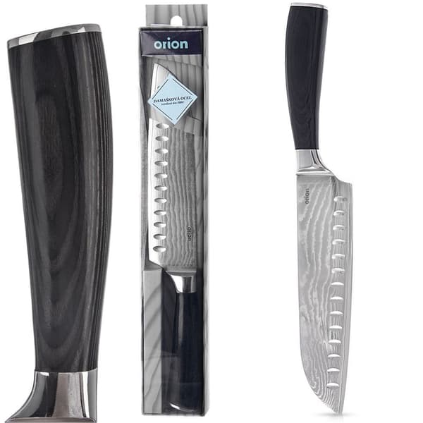 Santoku stålkniv Damascus 31 cm