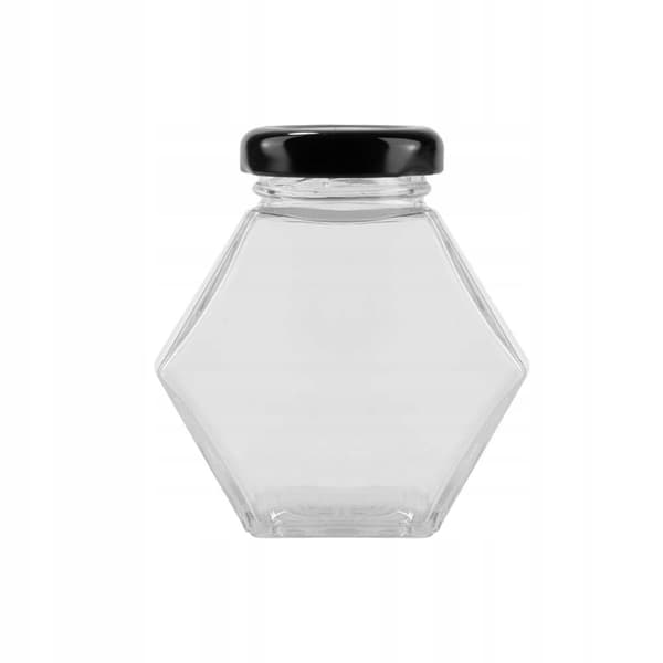 12x hexagon dekorationsburkar 100ml syltkryddor
