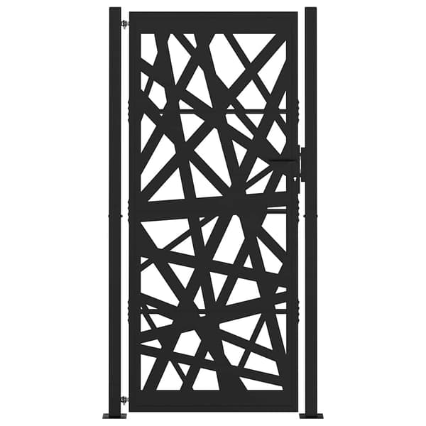 vidaXL havelåge sort 105x205 cm stål lysstruktur