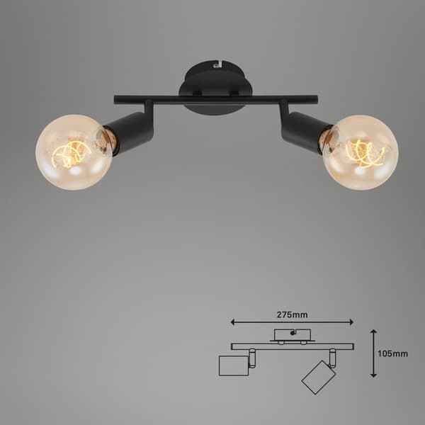 Loftlampe Spotlight 2xE27 Sort moderne - Til værelset, soveværelset, kontoret