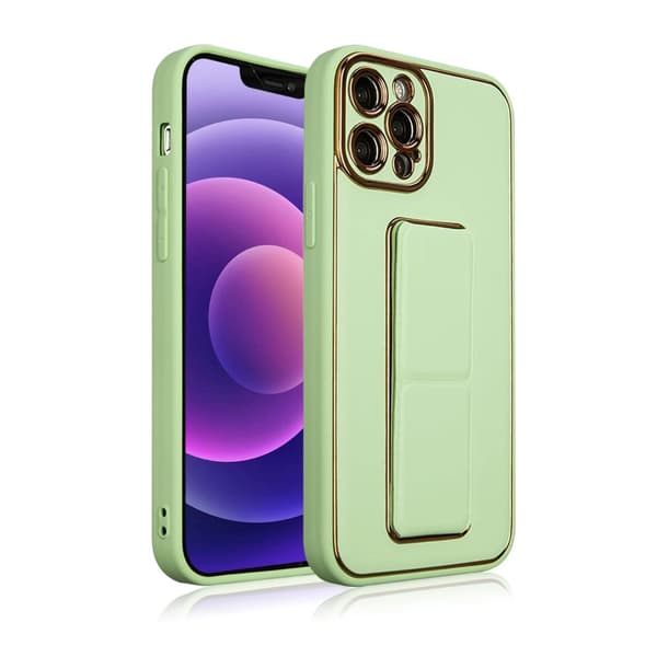 Nyt Kickstand-cover til iPhone 13 Pro Max med stativ, grøn