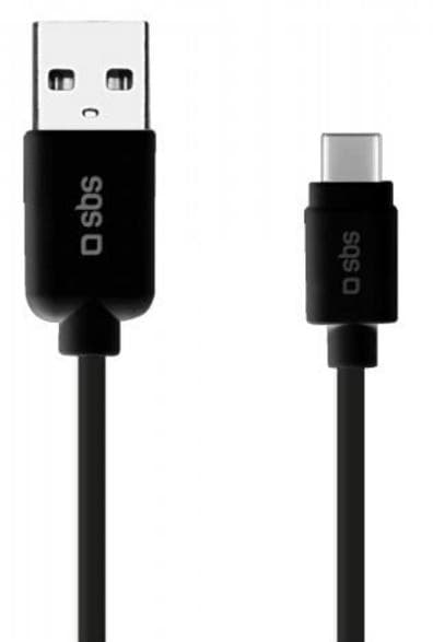 SBS USB-A - USB-C-kabel 1,5 m svart