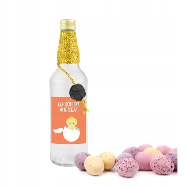 Monopol påskflaska 500ml dekorerad för likörjuicer juicepresent 0,5l