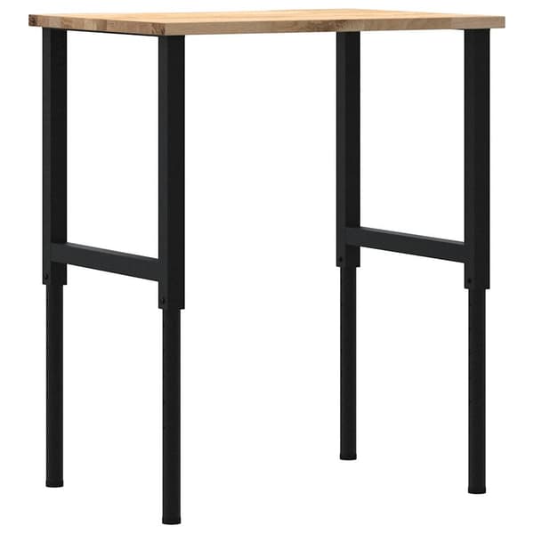 vidaXL arbejdsbord, 80x60x(71,5-98) cm, egetræ