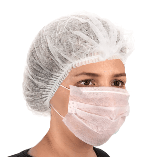 Engångsmössa vit klämma non-woven 12g 100st