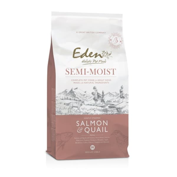 Eden Semi-Moist Hundfoder Lax och Vaktel 10 kg