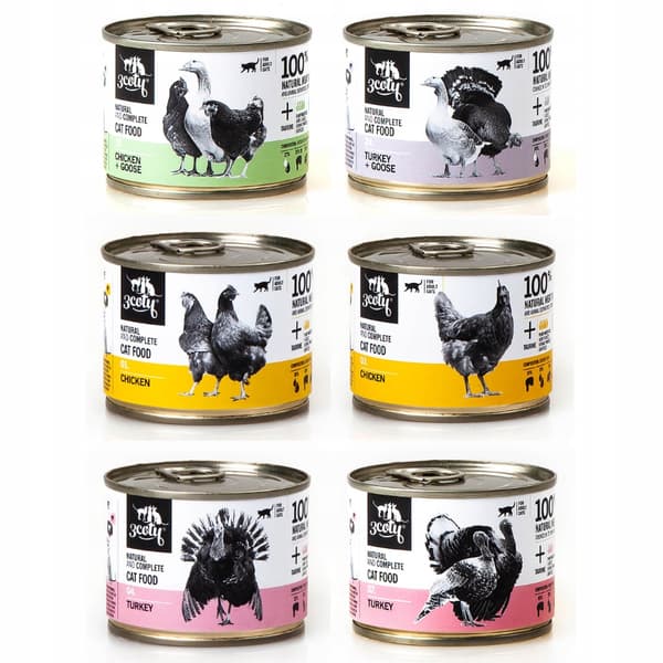 Våtfoder för katter 3Coty blandade smaker Vuxen 6 x 180 g