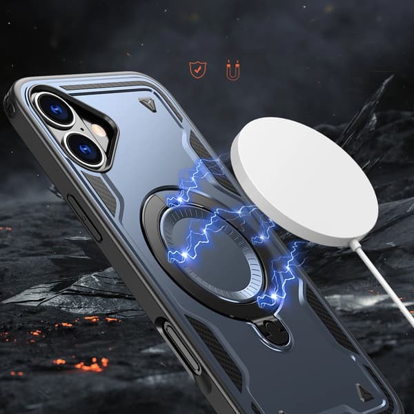 Hybrid Armor Trendy Cover med MagSafe til iPhone 16 Plus - Blå
