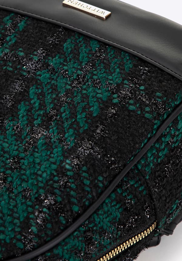 Wittchen Naisten reppu musta ja vihreä polyester bouclé kangas