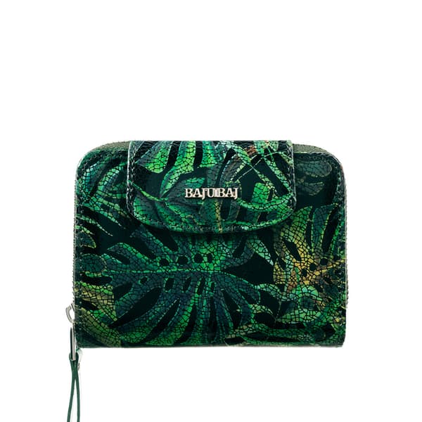 BajuBaj damplånbok med dragkedja, elegant, grön, läder