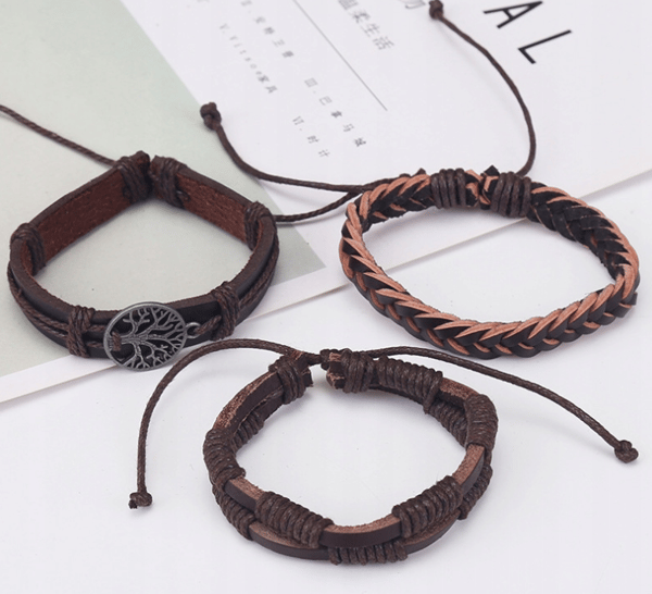 Herre læderarmbånd Træ Stilfuld Elegant Gave Til Ham