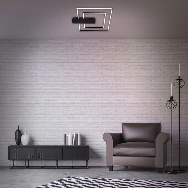 LED-taklampa 25W dimmer svart modern vardagsrum sovrum