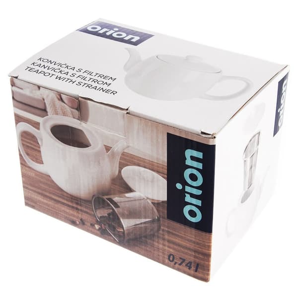 Hvid porcelæns te-kande med infuser MONA 700 ml