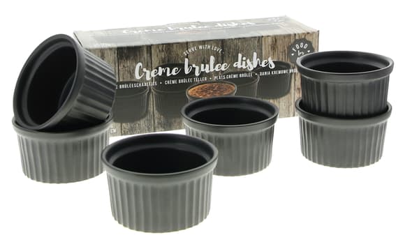 6x Crème brûlée muffinkopper i porcelæn