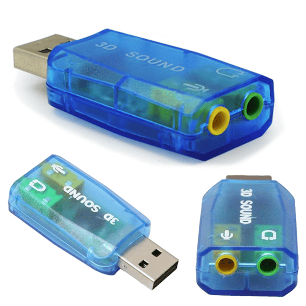 USB lydkort med 2 x 3,5 mm jack til hovedtelefoner