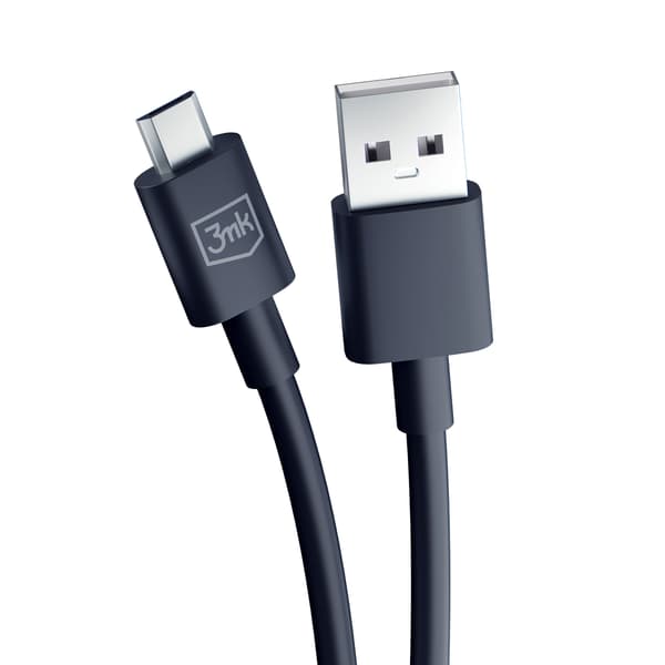 Tillbehör - 3mk Hyperkabel A till Micro 1,2m 5V 2,4A Svart