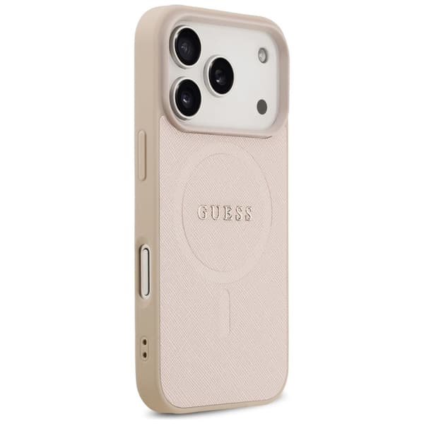 Guess Saffiano Classic Logo MagSafe-etui til iPhone 17 Pro - Pink