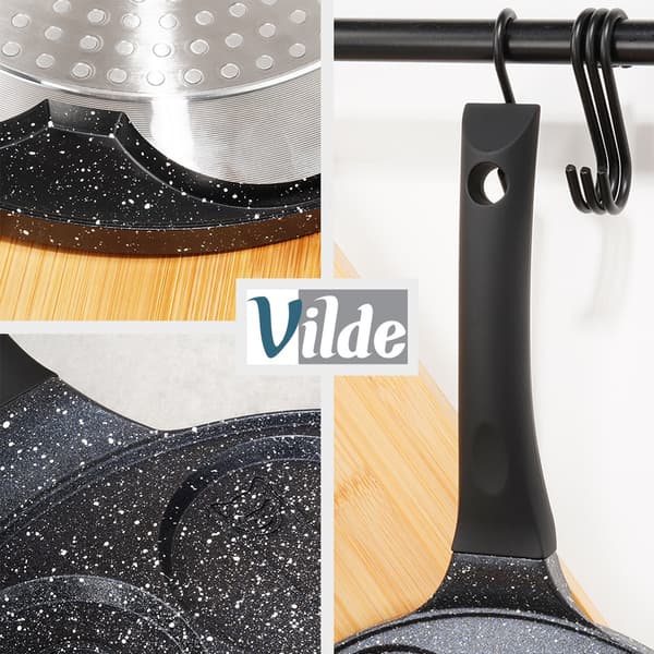Granitpande til æg med 7 huller BLACK LINE 26 cm