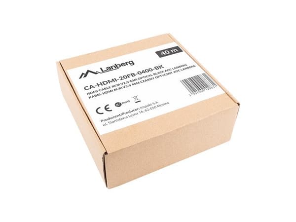 Lanberg M/M V2.0 HDMI-kabel 40m sort optisk AOC