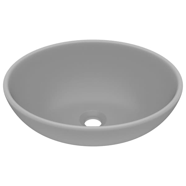vidaXL luksus oval håndvask mat lysegrå 40x33 cm