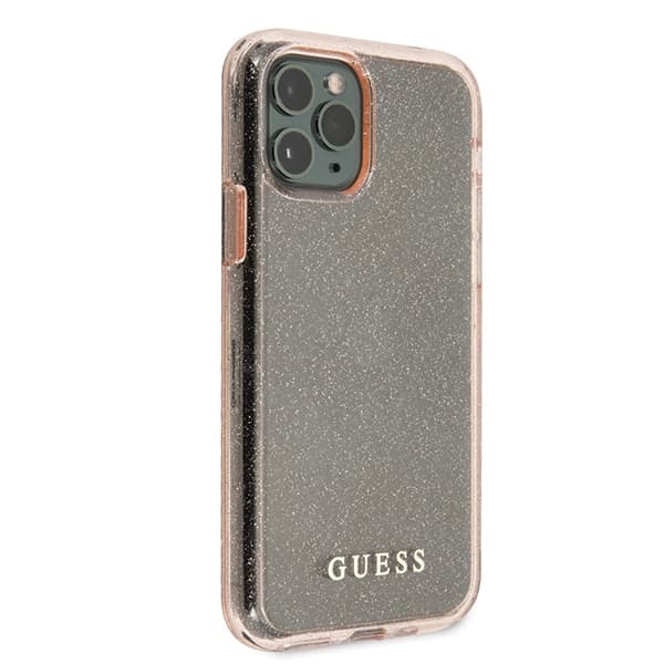Guess GUHCN58PCGLPI iPhone 11 Pro Rosa/rosa hårt skal Glitter